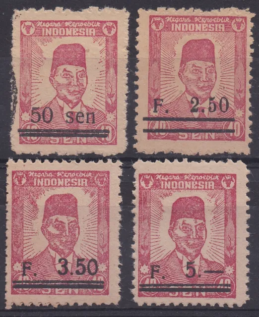 Sumatra DN 0143-0146-0147-0148 Republik Indonesia ex Dutch East Indies