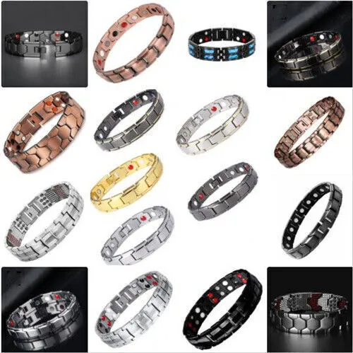 Mens Womens Magnetic Bracelet Therapy Weight Loss Arthritis Health Pain Relief