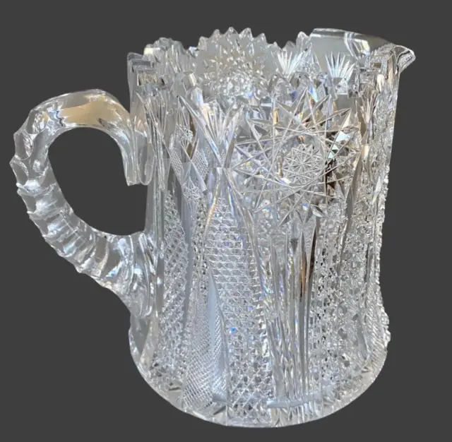 Antique ABP American Brilliant Period Cut Crystal Glass Pitcher / Jug