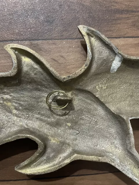 Vintage Brass Dolphin Wall Hanging 3