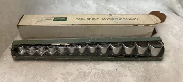 Rare S-K Tools 3/8" Drive 12 Point Metric Socket Set 13pc W/ Flip Lid NOS