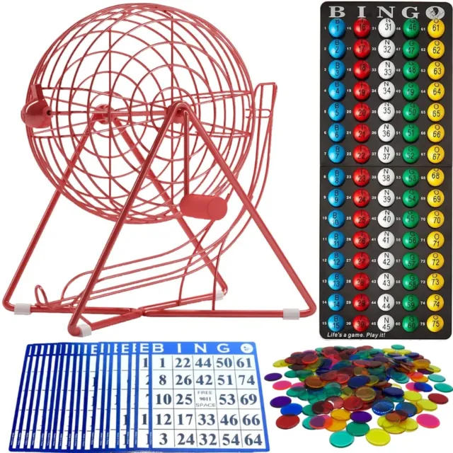 MR CHIPS 11" Tall Bingo Set with Steel Bingo Cage &#8211; Professional Bingo Gam