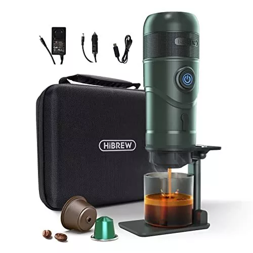 HIBREW Portable Coffee Maker, 12V Travel Coffee Machine for Car Espresso Capsule