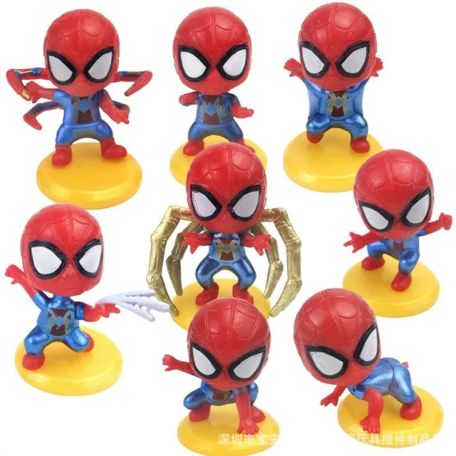 1 Set of 8 Disney Spiderman Figures Figurines Cake Decor Ornament Toy Doll 4-6cm
