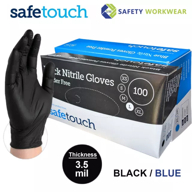 Extra Strong Black Nitrile Powder & Latex Free Disposable Gloves Tattoo Mechanic