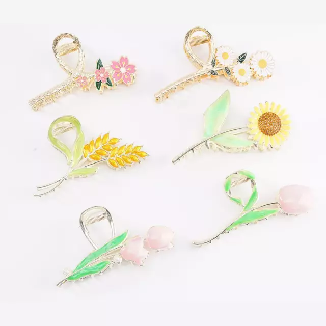 Tulip Hair Claw Clip Large Metal Sunflower Hair Clamp Hold Cli Flower Hair