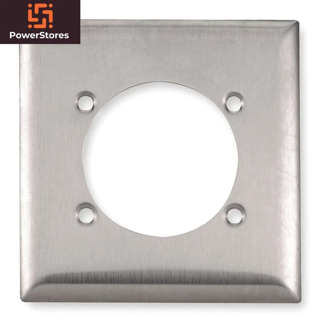 313292 SS701 302/304 Stainless Steel 1-Single Receptacle Wall Plate, 2 Gang, 2-3