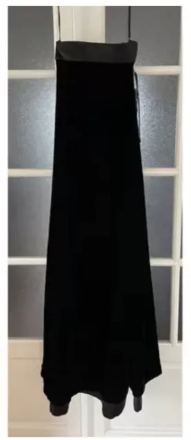 Armani Collezioni Women’s Maxi Dress Strapless Black Velvet Size 8 44 Long Gown 2