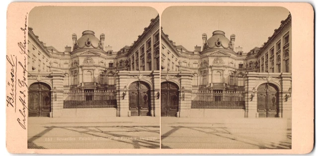vue stéréoscopique-Photo Photographe inconnu,  vue de Bruxelles, Palais de Comt
