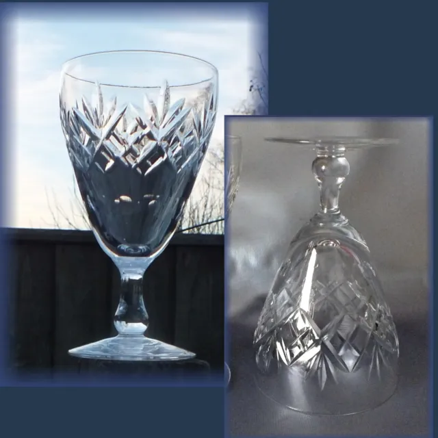 A Pair of Vintage LOCHIEL Wine Glasses Cut Lead Crystal,  Edinburgh Crystal Co.