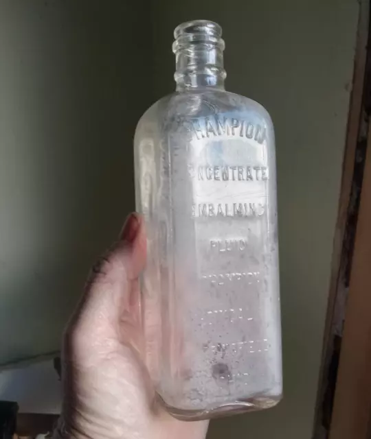 Champion Embalming Fluid Springfield,Ohio Bottle For Embalming Dead Bodies