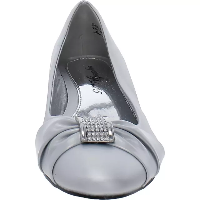 EASY STREET WOMENS Silver Satin Loafers Shoes 9 Medium (B,M) BHFO 0026 ...