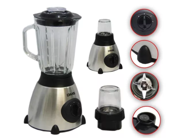 DMS® BLWG-1.5 Edelstahl Standmixer  Smoothie Mixer Blender Zerkleiner 1,5 Liter