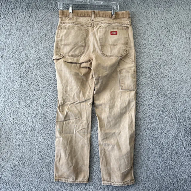 Vintage Dickies Carpenter Pants Mens 33x34 Brown Duck Canvas Work Relaxed 90s