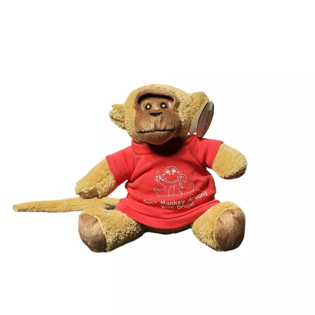 Curto Toy Monkey Plush "Don't Monkey Around with Drugs" Shirt Stuffed Animal