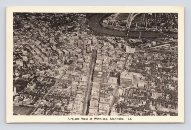 Postcard Airplane View of Winnipeg Manitoba Canada