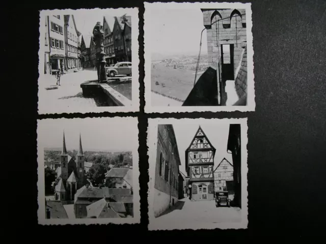 4 Orig. Fotos Bad Wimpfen 1953 Marktplatz Fachwerk Gasse Turm