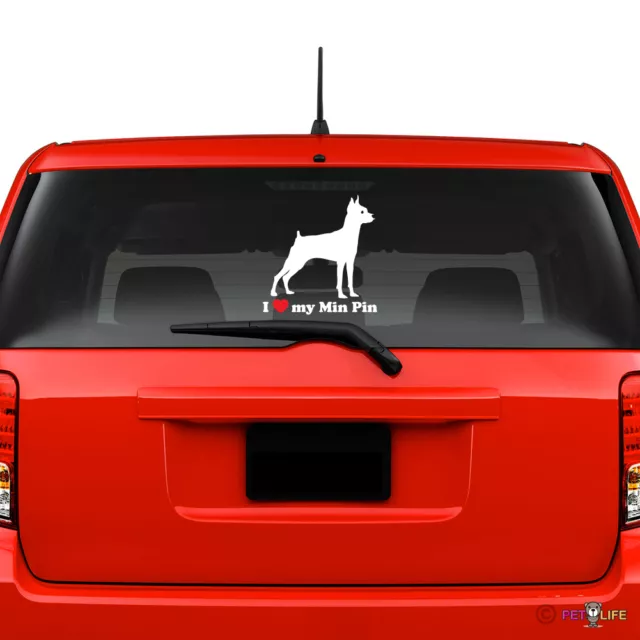 I Love My Miniature Pinscher Windshield Sticker Auto Window Min Pin Profile