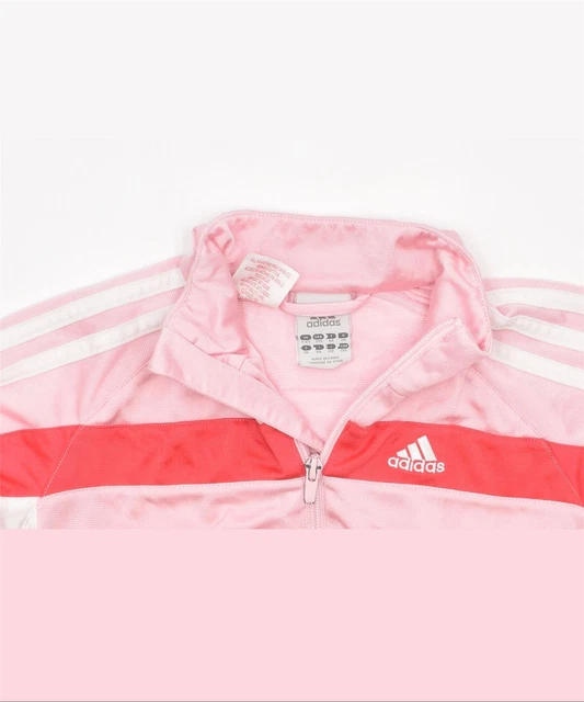 ADIDAS Giacca Top Tuta Ragazza 5-6 Anni Rosa Colourblock Poliestere HC14 3