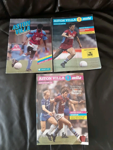 BUNDLE OF 6 Aston Villa Home Programmes . Various Seasons from 1983 ...
