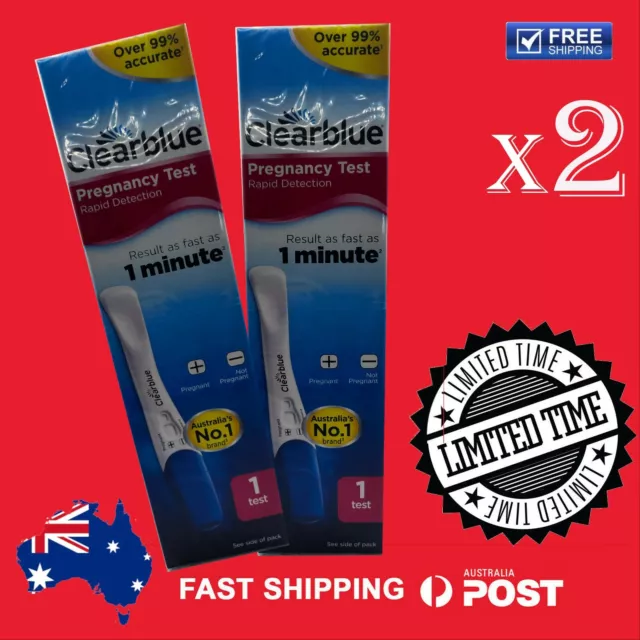 2 X Clearblue Rapid Detection Pregnancy Test 1pk Accurate Results 1 Minute