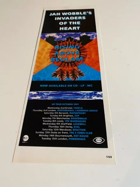 Tnewl74 Magazine Advert 11X4" Jah Wobble's Invaders Of The Heart