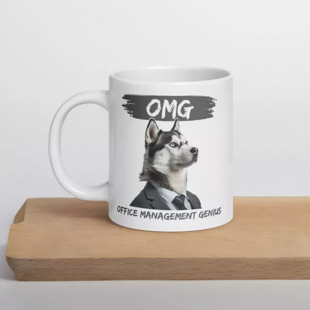Dog Cup Siberian Husky Boss Gift Mug Tea Coffee Ceramic Puppy Lover Genius 11oz