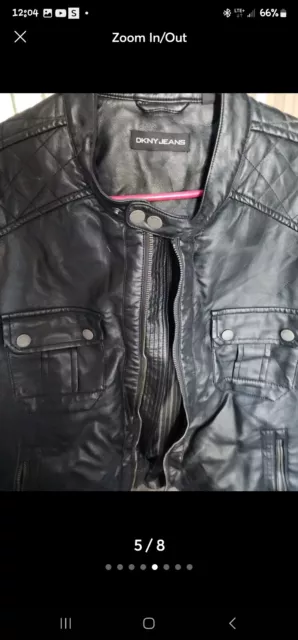 DKNY MENS LEATHER jacket Medium $60.00 - PicClick