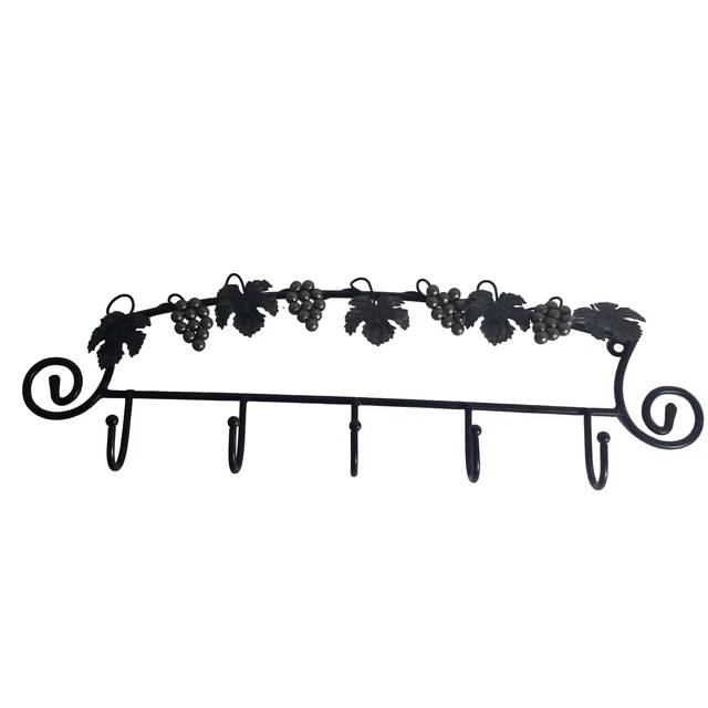Cast Iron Grape Leaves Hooks Wall Mount Vintage Coat Rack Holder Hat hanger 22" 2