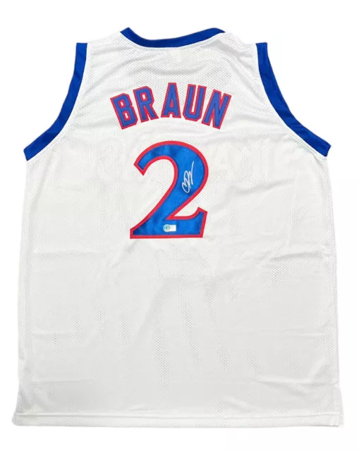 Christian Braun Kansas Jayhawks Signed Jersey 2022 National Champs Beckett COA
