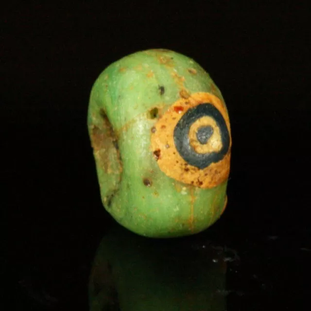 Ancient glass beads: genuine ancient Hellenistic glass eye bead, 3-1 century BCE