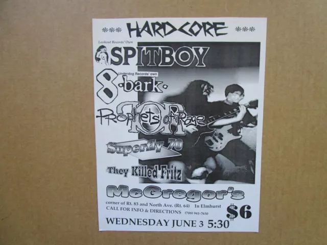 SPITBOY / 8 BARK / SUPERFLY 70 at MCGREGORS 6/92 Chicago Gig Flyers Handbills