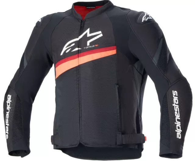 Alpinestars T-GP Plus R V4 Airflow Mens Motorcycle Jacket Black/Red Fluo