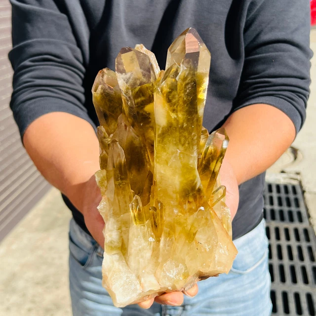 5.39LB Natural Citrine cluster mineral specimen quartz crystal healing