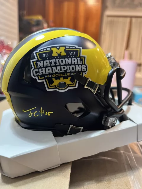 Junior Colson Signed Michigan Wolverines 2023 Champs Mini Helmet Jsa Coa