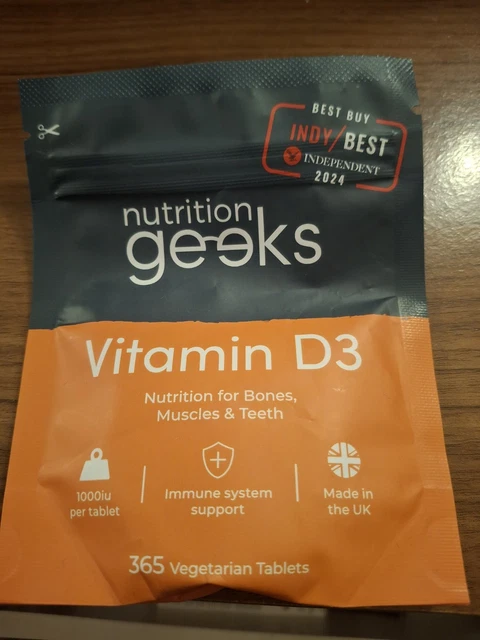 NUTRITION GEEKS VITAMIN D3 Optimum Strength 365 Tablets (Vitamin D - 01 ...