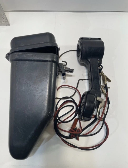 Vtg Western Electric Bell System Rotory Hand Dial Butt Set Linemans Phone +Case