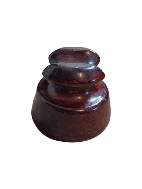 Vintage Pinco High Voltage Insulator Electric Brown Ceramic Porcelain 3