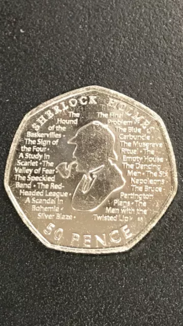 Sherlock Holmes 50p Coin Fifty 2019 Circulated Good Condition.