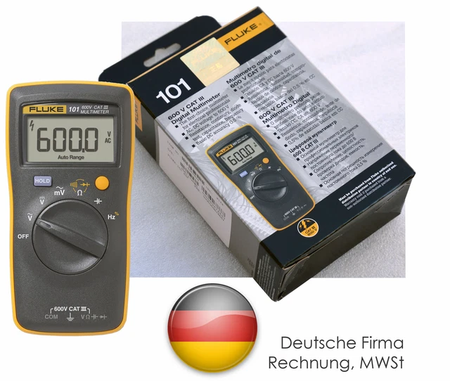FLUKE101 DIGITAL MULTIMETER KOMPAKT 160gr AC DC VOLTMETER BIS 600V 10A
