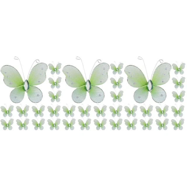 36 PCs red mariposas manualidades mariposas meras mariposas de alambre de red