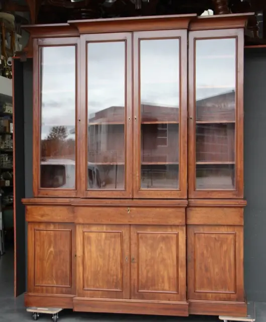 Large antique Regency mahogany library bookcase adjustable shelves Georgian 1825