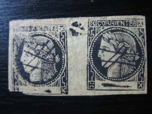 ARGENTINA CORRIENTES Sc. #5 scarce used stamp stamp pair!