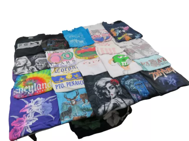 Vtg 90s Y2K Concert Band T Shirt Lot Of 20 Reseller Mix Pop Culture Tee 70s 80s