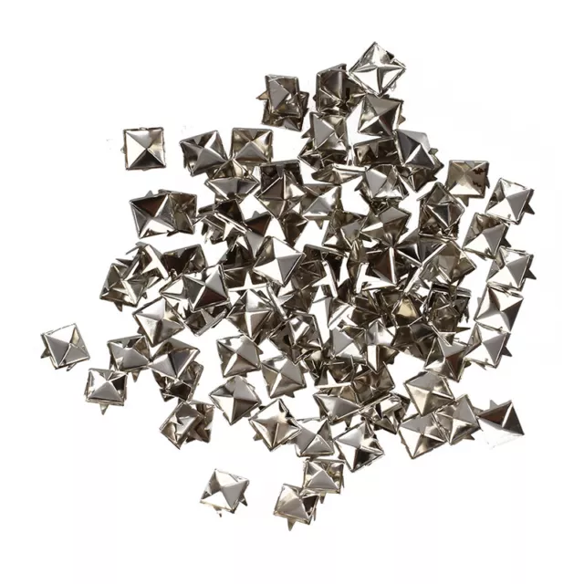 100x 8mm Nieten Ziernieten Gotik Metall DIY Pyramiden Silber 216002 Y1X91576