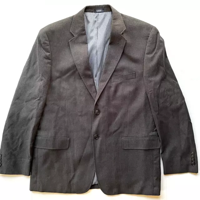 Saddlebred Blazer Men 42S Suit Jacket Two Button Cotton Sport Coat Charcoal Gray