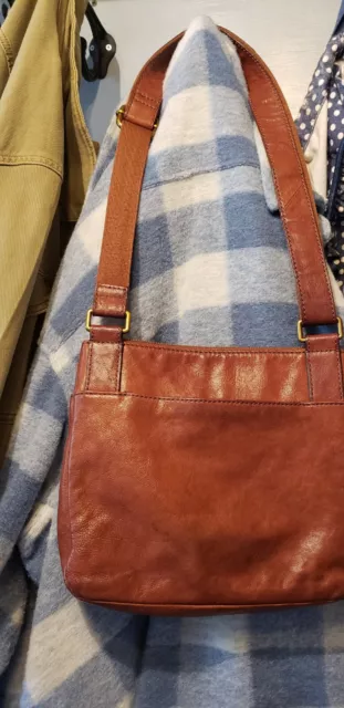 Authentic Fossil Brown Leather Explorer Bag  Crossbody