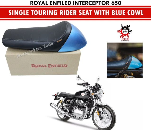 ROYAL ENFIELD &INTERCEPTOR 650" "Single Touring Rider Seat" With "Blue