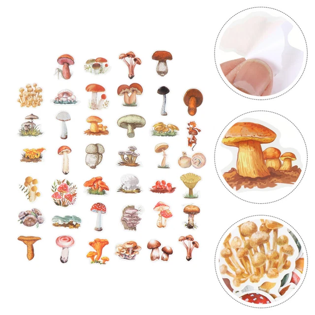 120 Pcs Aesthetic Flower Stickers Water Bottle Mushroom Applique