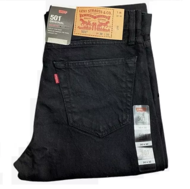 Levi's® 501 Original Regular (W 30-50 & L 30-36) Fit Mens Jeans Black